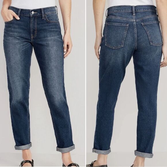Old Navy Mid Rise Boyfriend Straight Leg Jeans Size 10 - Picture 6 of 11
